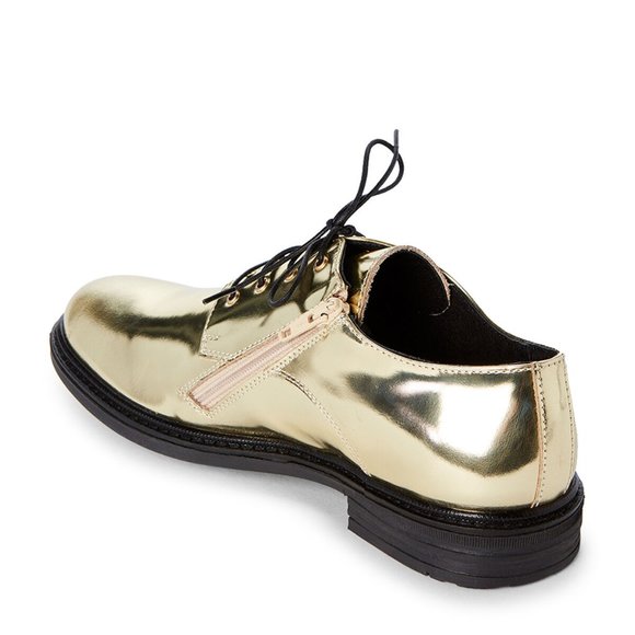 Patrizia Pepe Oxford Girls Gold Leather Derby Shoe - Picture 4 of 10